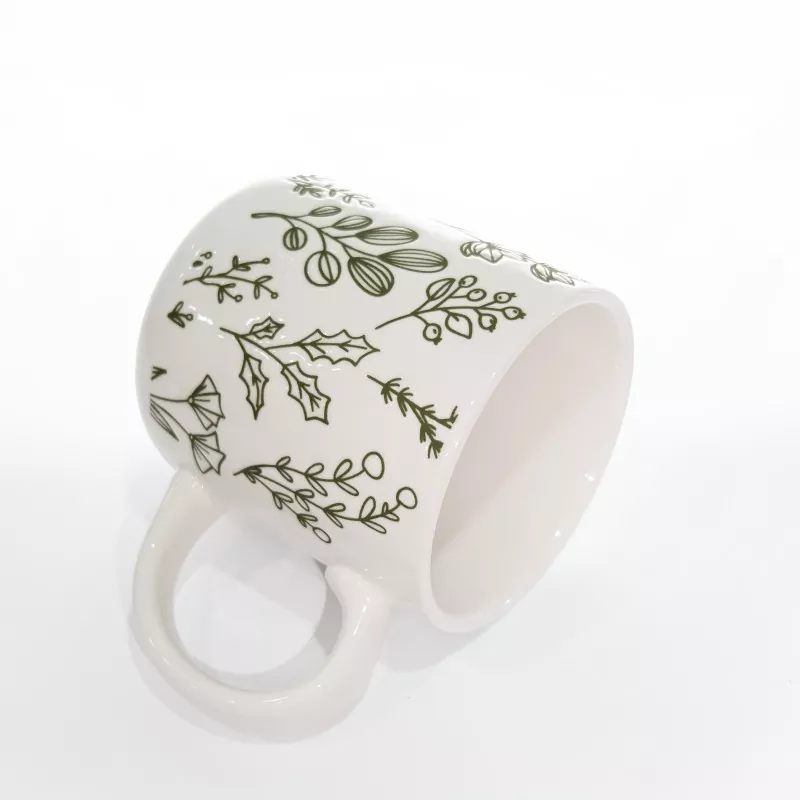 Mug Earraí Cloiche Bán Priontála Luibheolaíochta