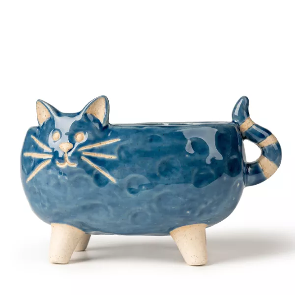 Sealbhóirí Coinnle Ceirmeacha Cat-Shaped
