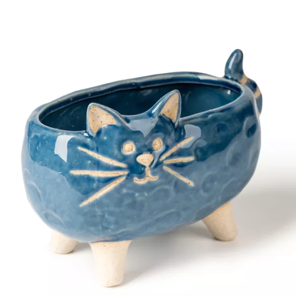 Sealbhóirí Coinnle Ceirmeacha Cat-Shaped