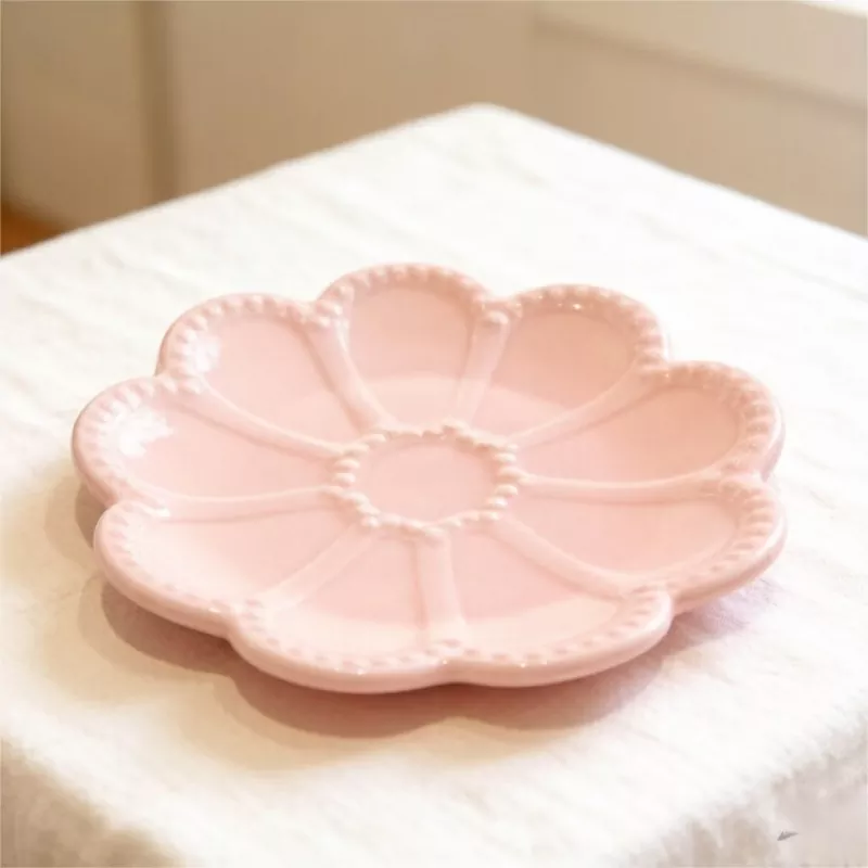 Tráidire Seodra Maisiúil Bláth Pink Ceirmeach