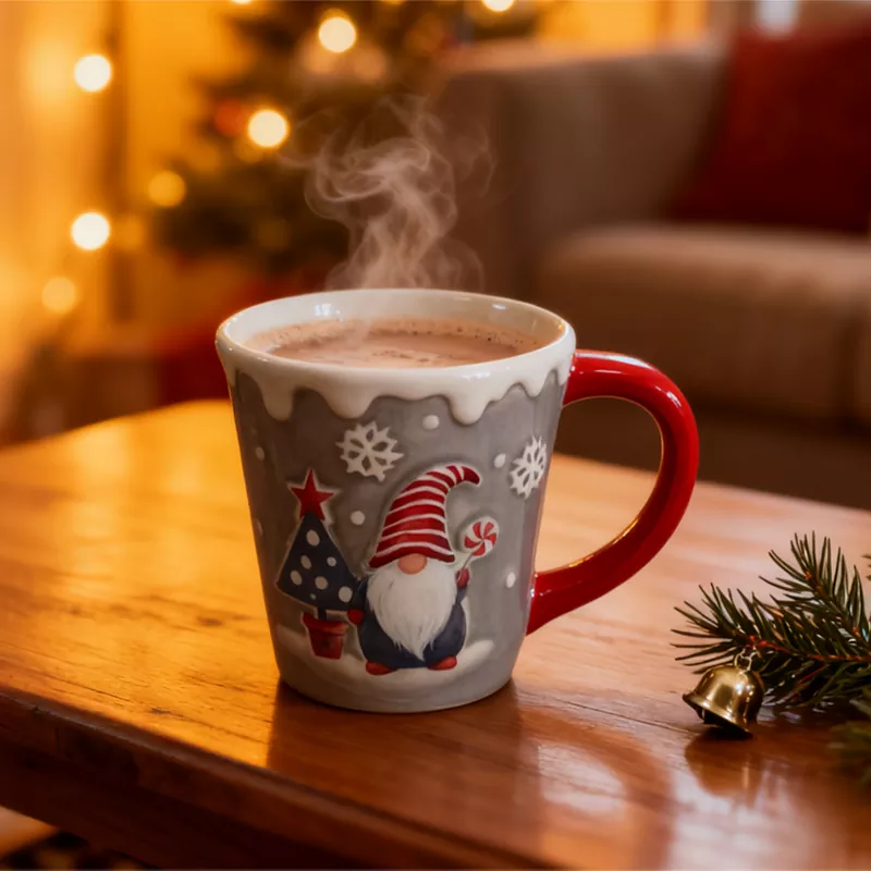 Mug Ceirmeach Greannmhar na Nollag Elf