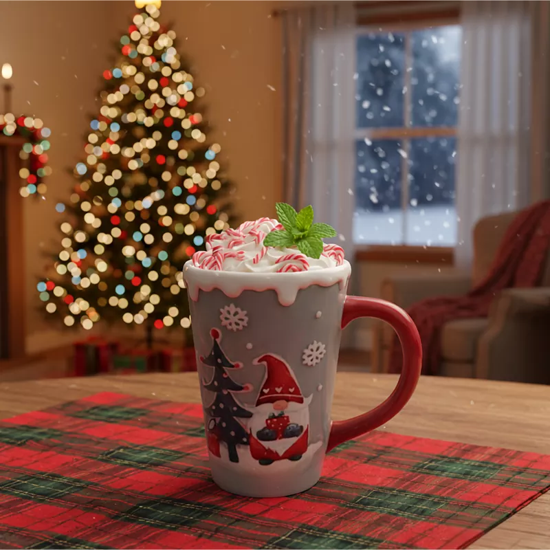 Mug Ceirmeach Greannmhar na Nollag Elf