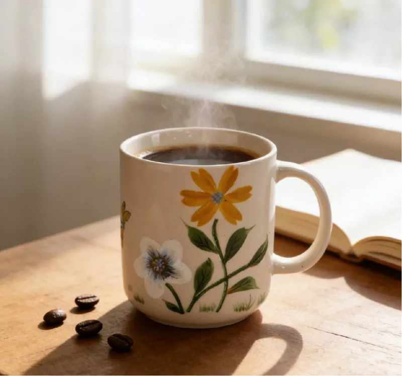 Mug Ceirmeach Bláthanna Lámhphéinteáilte Mug Ceirmeach Bláthanna Lámhphéinteáilte